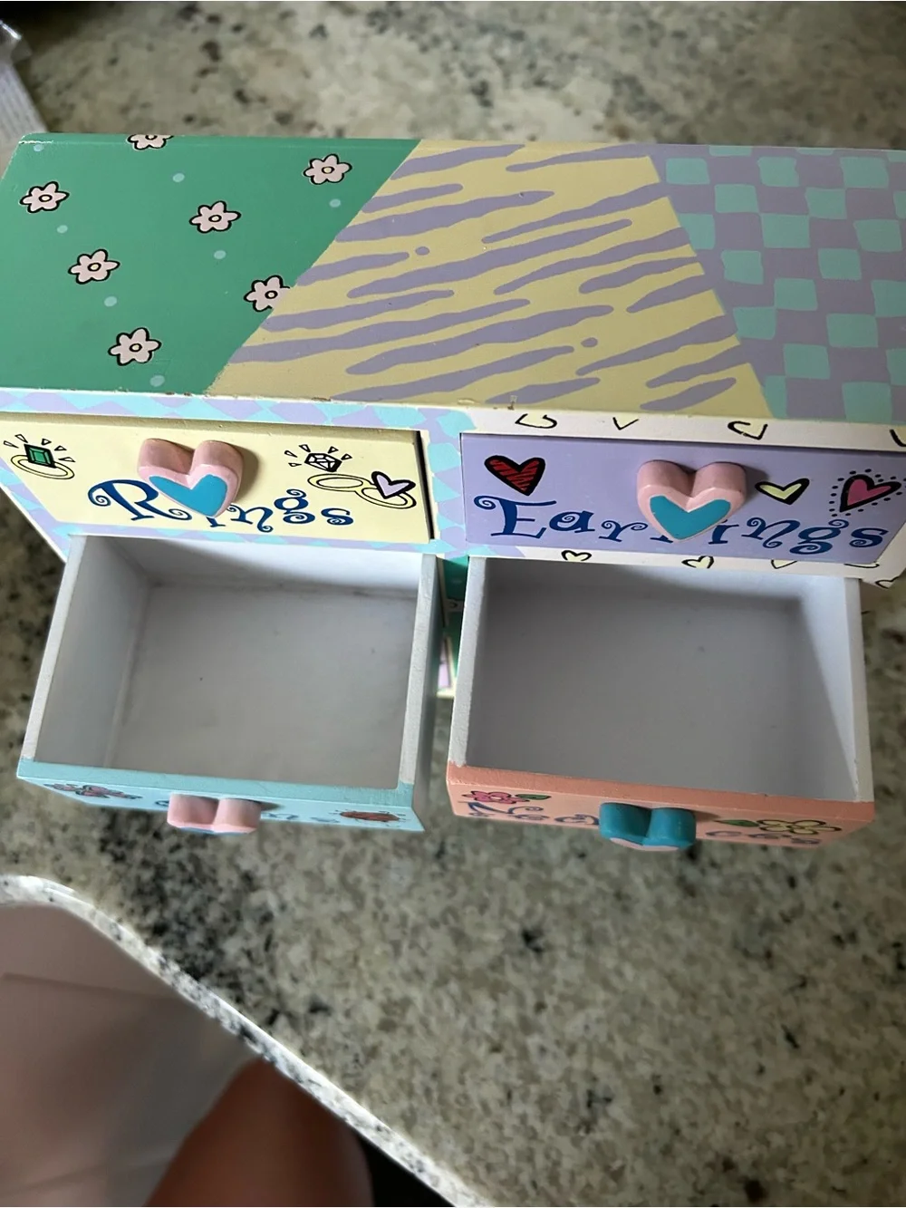 Y2K Pastel Heart Jewelry Organizer Box